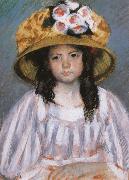 Mary Cassatt Fillette au Grand Chapeau oil painting artist